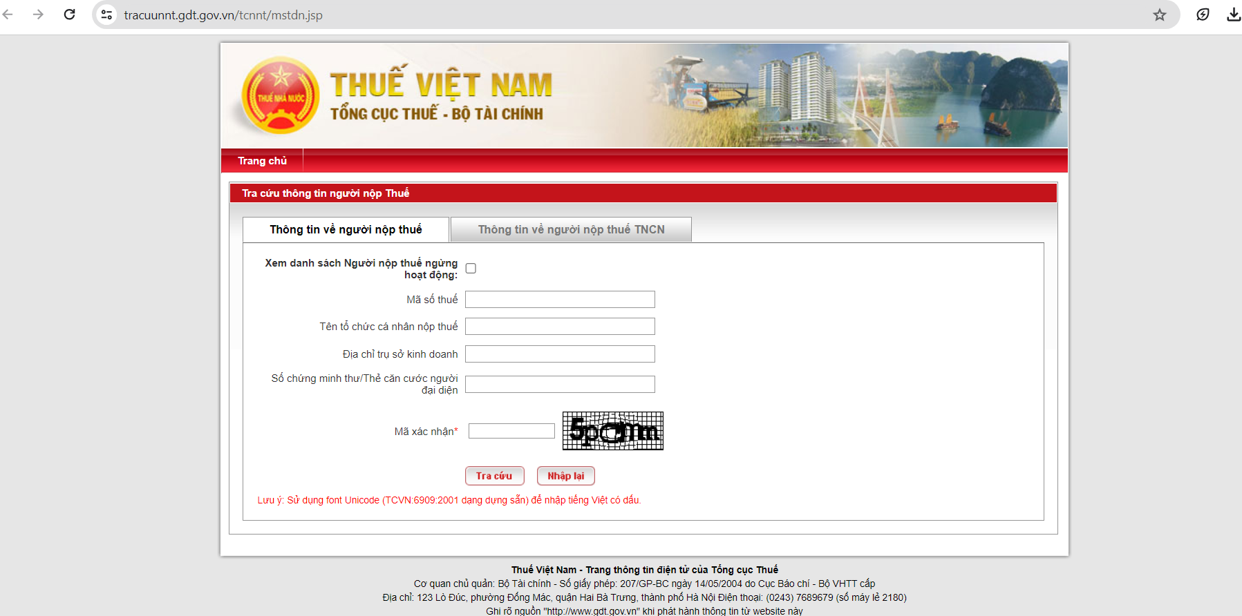 Tra cứu thông tin về doanh nghiệp